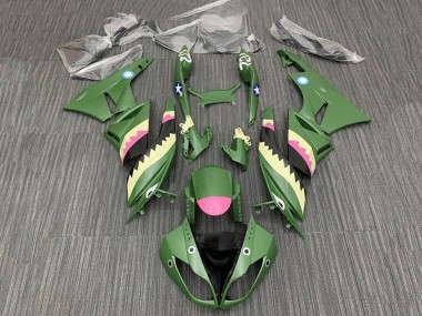 Purchase 2009-2012 Yellow Pink Matte Green Shark Kawasaki ZX6R Motorcycle Fairings UK