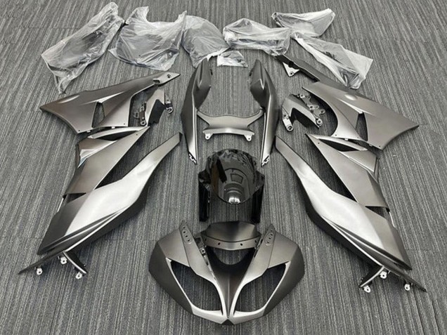 Purchase 2009-2012 Matte Silver Black Kawasaki ZX6R Motorcycle Fairings UK