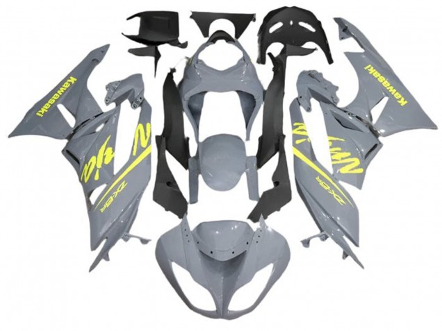 Purchase 2009-2012 Nardo Grey Yellow Kawasaki ZX6R Motorcycle Fairings UK