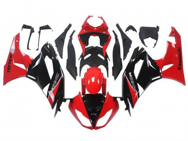 Purchase 2009-2012 Red Glossy Black Kawasaki ZX6R Motorcycle Fairing UK
