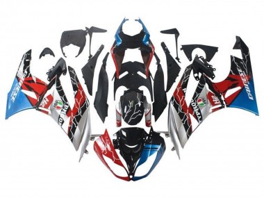 Purchase 2009-2012 Blue Red Glossy Black Silver Kawasaki ZX6R Motorcycle Fairings UK