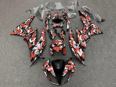 Purchase 2009-2012 Red White Black Camouflage Kawasaki ZX6R Motorcycle Fairings UK