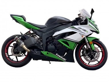 Purchase 2009-2012 White Green Black Kawasaki ZX6R Motorcycle Fairings UK
