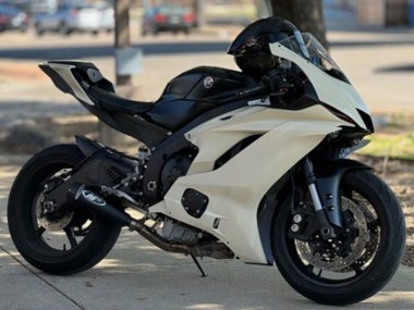 Purchase 2013-2018 Cream White Matte Black Kawasaki ZX6R Motorcycle Fairings UK