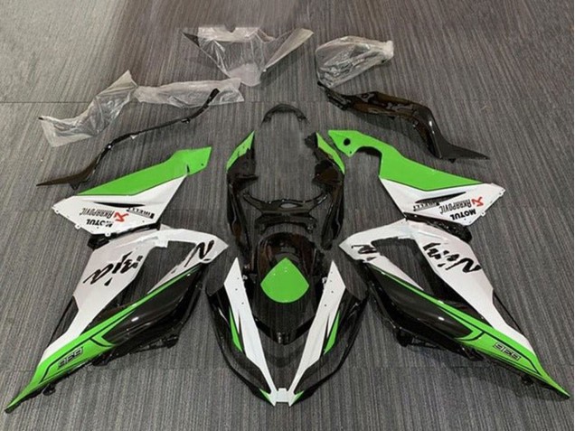 Purchase 2013-2018 Green White Black Kawasaki ZX6R Motorcycle Fairings UK