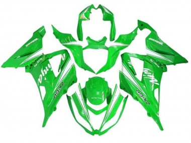 Purchase 2013-2018 Green White Kawasaki ZX6R Motorcycle Fairings UK