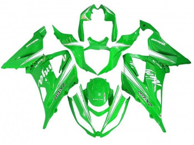 Purchase 2013-2018 Green White Kawasaki ZX6R Motorcycle Fairings UK