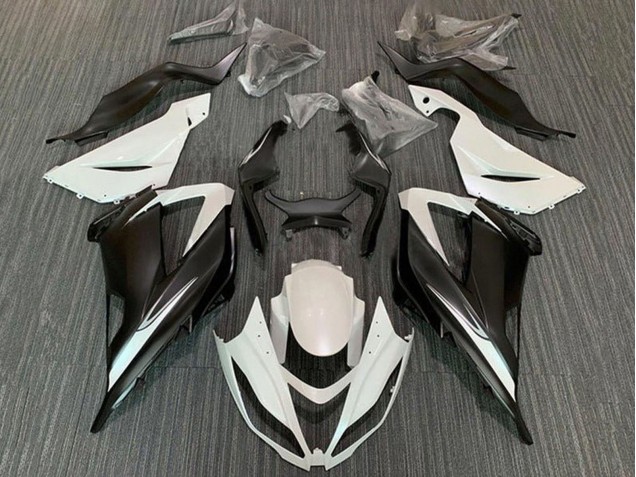 Purchase 2013-2018 White Matte Black Kawasaki ZX6R Motorcycle Fairing Kits UK