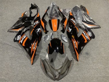 Purchase 2013-2018 Orange Glossy Black Kawasaki ZX6R Motorcycle Fairing UK