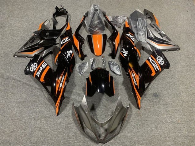 Purchase 2013-2018 Orange Glossy Black Kawasaki ZX6R Motorcycle Fairing UK