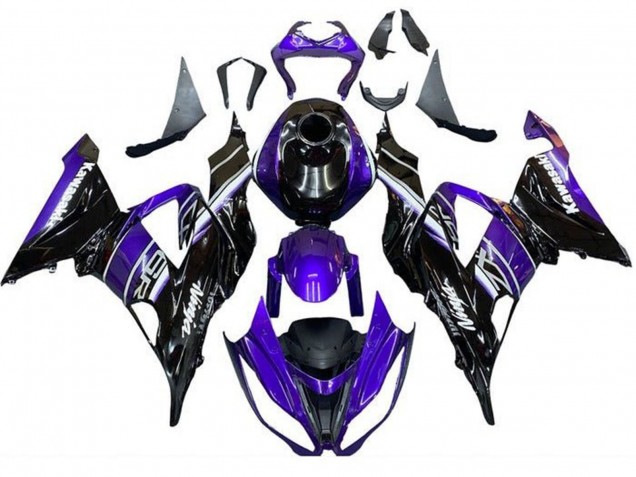 Purchase 2013-2018 Blue Glossy Black Kawasaki ZX6R Motorcycle Fairing UK