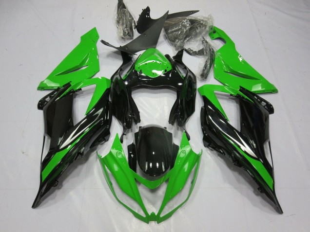 Purchase 2013-2018 Green Glossy Black Kawasaki ZX6R Motorcycle Fairing UK