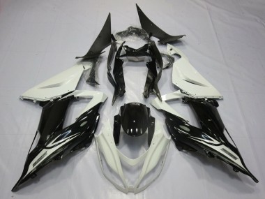Purchase 2013-2018 Pearl White Glossy Black Kawasaki ZX6R Motorcycle Fairings UK