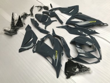 Purchase 2013-2018 Dark Grey Yellow Kawasaki ZX6R Motorcycle Fairings UK