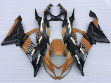 Purchase 2013-2018 Orange Black White Kawasaki ZX6R Motorcycle Fairings UK
