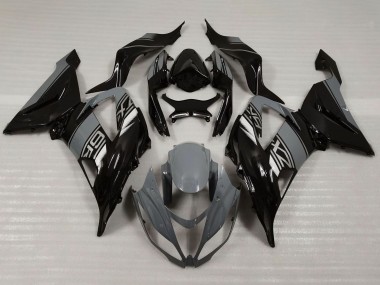 Purchase 2013-2018 Nardo Grey Glossy Black Kawasaki ZX6R Motorcycle Fairings UK