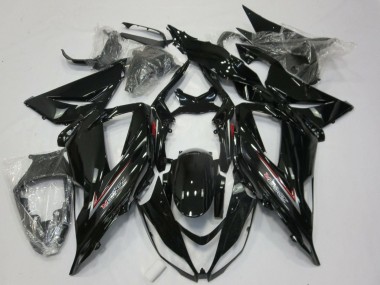 Purchase 2013-2018 Glossy Black Silver Red Kawasaki ZX6R Motorcycle Fairings UK