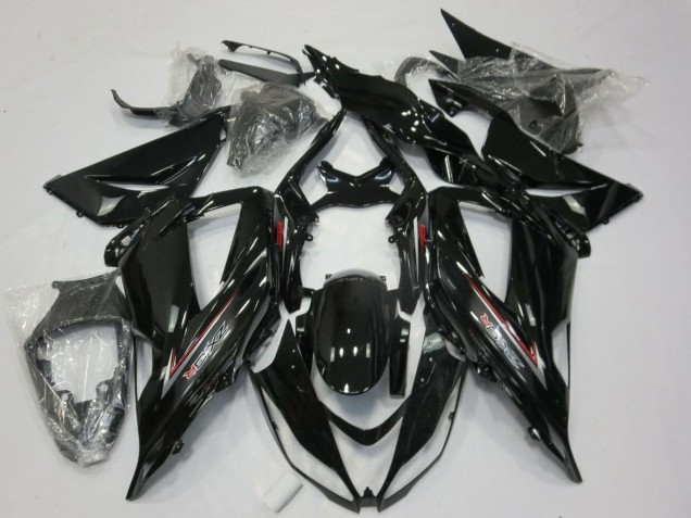 Purchase 2013-2018 Glossy Black Silver Red Kawasaki ZX6R Motorcycle Fairings UK