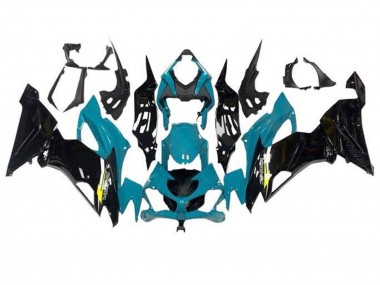 Purchase 2019-2022 Teal Blue Glossy Black Yellow Kawasaki ZX6R Motorcycle Fairings UK
