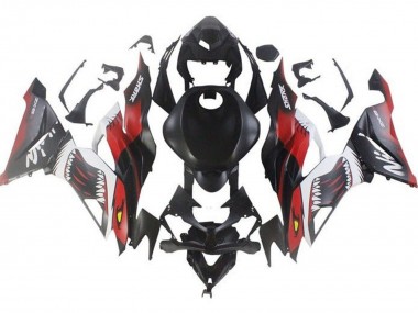 Purchase 2019-2022 Matte Black Red White Shark Kawasaki ZX6R Motorcycle Fairings UK