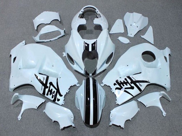 Purchase 1996-2007 White Black Stripe Suzuki GSXR1000 Motorcycle Fairings UK