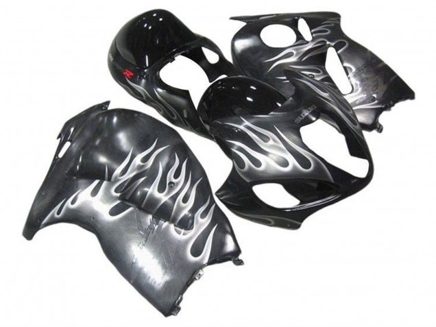 Purchase 1996-2007 Grey Black White Flame Suzuki GSXR1000 Motorcycle Fairings UK