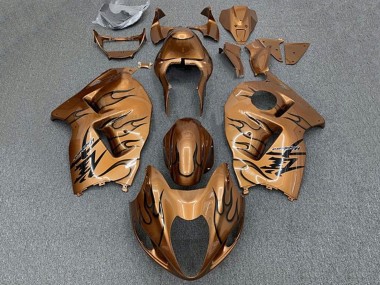Purchase 1996-2007 Brown Bronze Black Flame Suzuki GSXR1000 Motorcycle Fairings UK