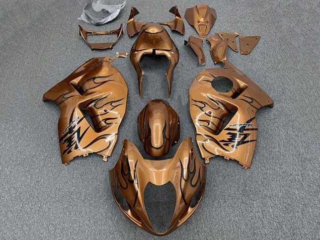 Purchase 1996-2007 Brown Bronze Black Flame Suzuki GSXR1000 Motorcycle Fairings UK
