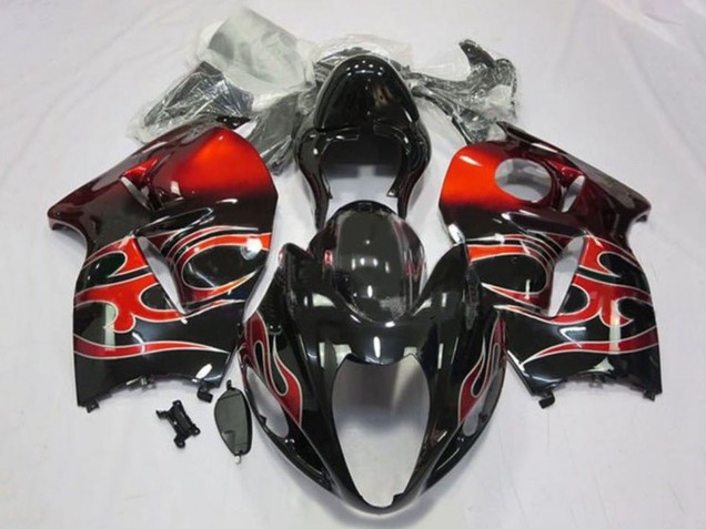 Purchase 1996-2007 Glossy Black Red Tribal Suzuki GSXR1000 Motorcycle Fairings UK
