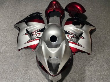 Purchase 1996-2007 Silver Candy Red Suzuki GSXR1000 Motorcycle Fairings UK