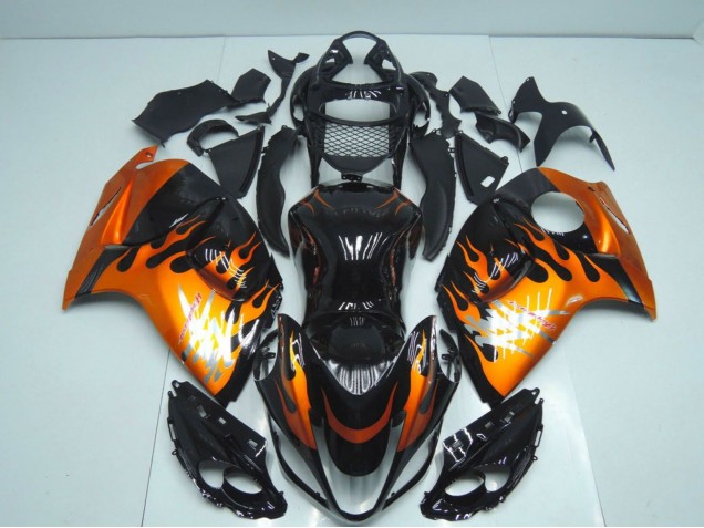 Purchase 2008-2020 Glossy Black Orange Flame Suzuki GSXR 1300 Hayabusa Motorcycle Fairings UK