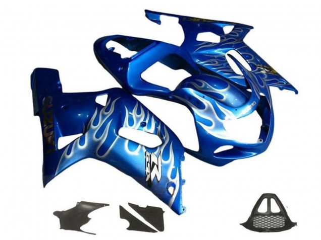Purchase 2000-2002 Blue White Flame Suzuki GSXR1000 Motorcycle Fairings UK