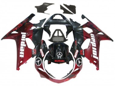 Purchase 2000-2002 Glossy Black Dark Red Jordan Suzuki GSXR1000 Motorcycle Fairings UK