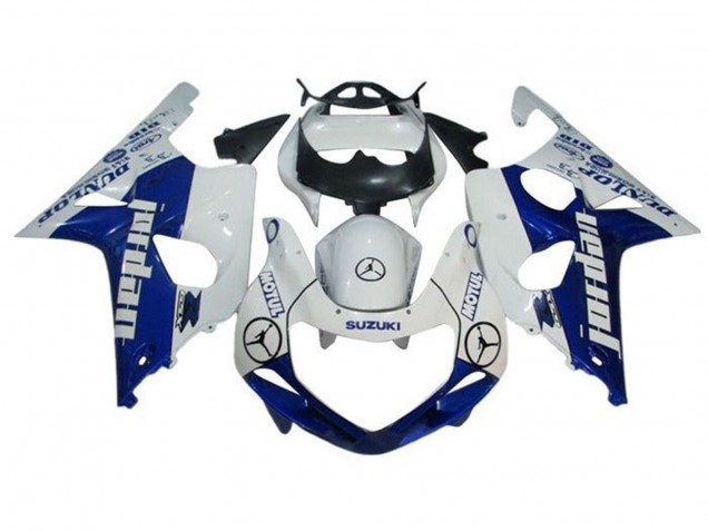 Purchase 2000-2002 White Blue Jordan Dunlop Suzuki GSXR1000 Motorcycle Fairings UK