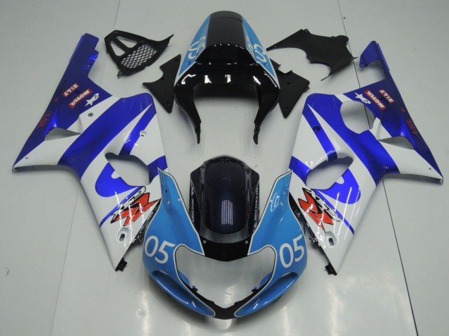 Purchase 2000-2002 Blue White Glossy Black and Light Blue 05 Suzuki GSXR1000 Motorcycle Fairings UK
