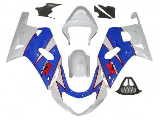 Purchase 2000-2002 White Blue Red Pinstripe Suzuki GSXR1000 Motorcycle Fairings UK