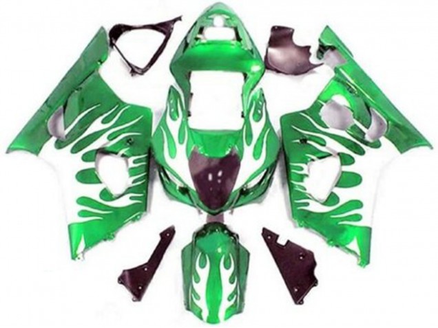 Purchase 2003-2004 Green White Flame Suzuki GSXR 1000 Motorcycle Fairings UK