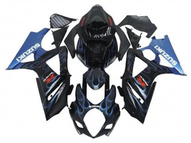 Purchase 2005-2006 Black Light Blue Flame Suzuki GSXR 1000 Motorcycle Fairings UK