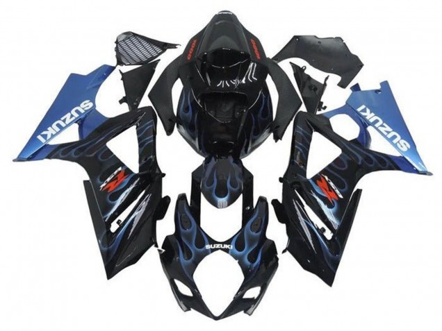 Purchase 2005-2006 Black Light Blue Flame Suzuki GSXR 1000 Motorcycle Fairings UK