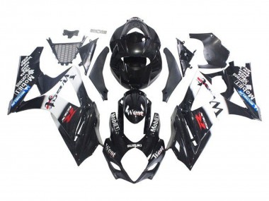 Purchase 2005-2006 Glossy Black White West Suzuki GSXR 1000 Motorcycle Fairings UK