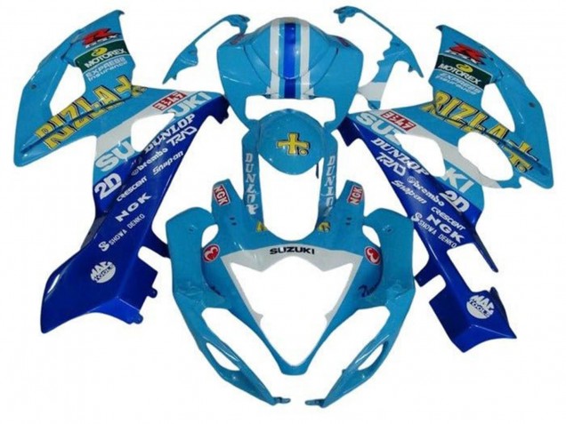 Purchase 2005-2006 Blue White Stripe Rizla Suzuki GSXR 1000 Motorcycle Fairings UK