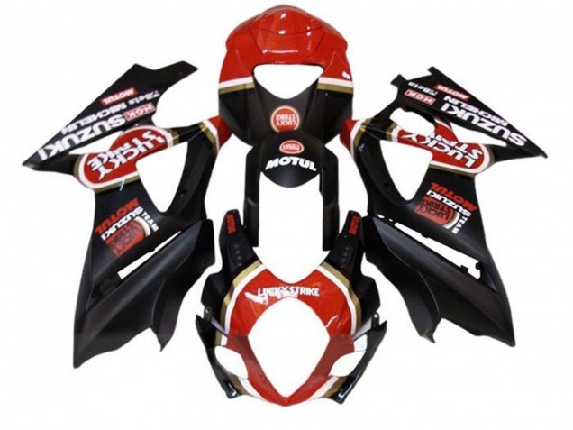 Purchase 2005-2006 Matte Black Red Lucky Strike Suzuki GSXR 1000 Motorcycle Fairings UK