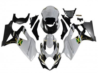 Purchase 2005-2006 White Black Yellow Jamaica Suzuki GSXR 1000 Motorcycle Fairings UK