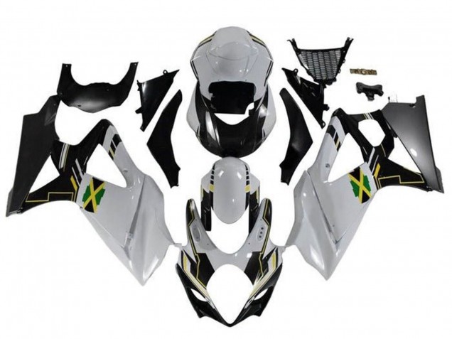 Purchase 2005-2006 White Black Yellow Jamaica Suzuki GSXR 1000 Motorcycle Fairings UK