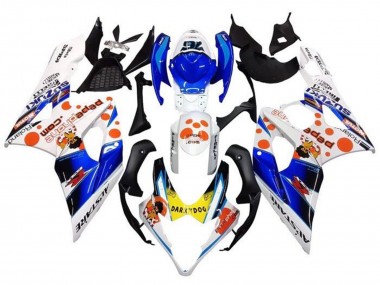 Purchase 2005-2006 White Blue Orange Yellow Dark Dog Suzuki GSXR 1000 Motorcycle Fairings UK