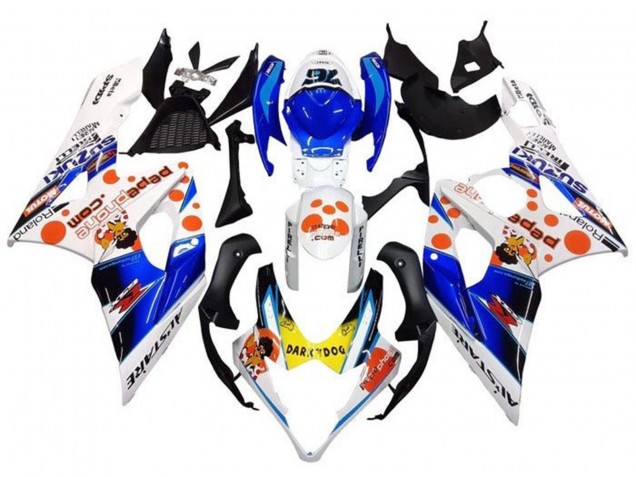 Purchase 2005-2006 White Blue Orange Yellow Dark Dog Suzuki GSXR 1000 Motorcycle Fairings UK