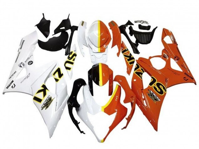 Purchase 2005-2006 White Orange Yellow Split Suzuki GSXR 1000 Motorcycle Fairings UK