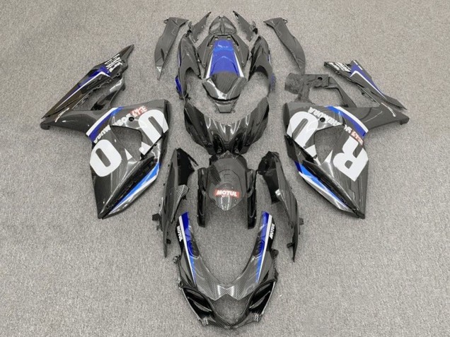 Purchase 2017-2024 Faux Carbon Fiber White Blue Suzuki GSXR1000 Motorcycle Fairings UK
