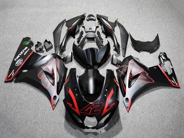 Purchase 2017-2024 Matte Black Red 42 Suzuki GSXR1000 Motorcycle Fairings UK