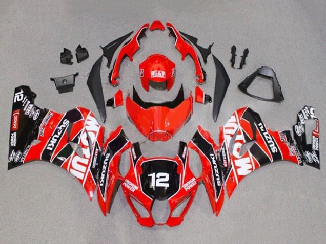 Purchase 2017-2024 Red White Black Motul 12 Suzuki GSXR1000 Motorcycle Fairings UK